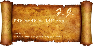 Füstös János névjegykártya