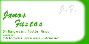 janos fustos business card