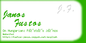janos fustos business card